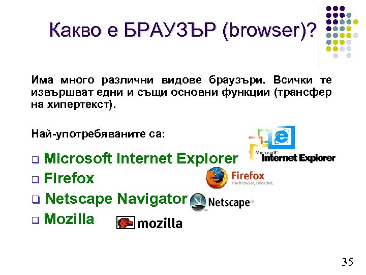 Какво е БРАУЗЪР (browser)? Има много различни видове браузъри. Всички те извършват едни и