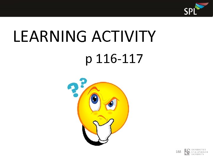LEARNING ACTIVITY p 116 -117 188 