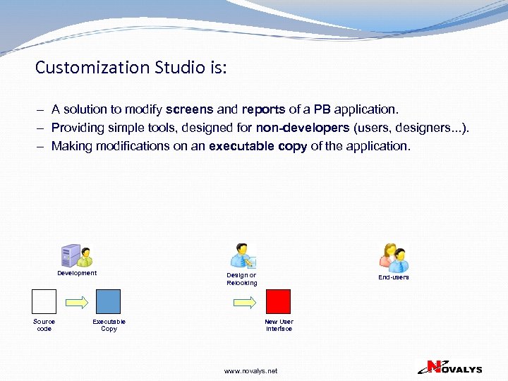 Customization Studio is: – A solution to modify screens and reports of a PB