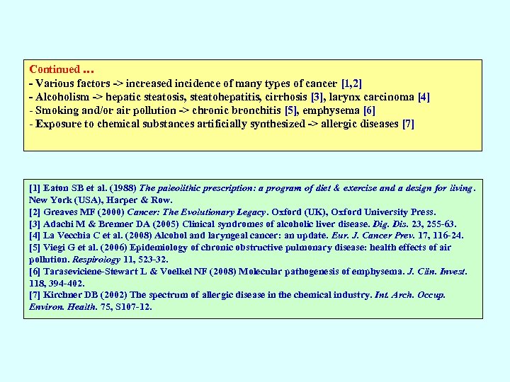 Continued … - Various factors -> increased incidence of many types of cancer [1,