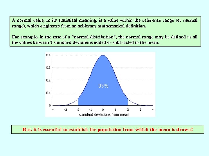 A normal value, in its statistical meaning, is a value within the reference range