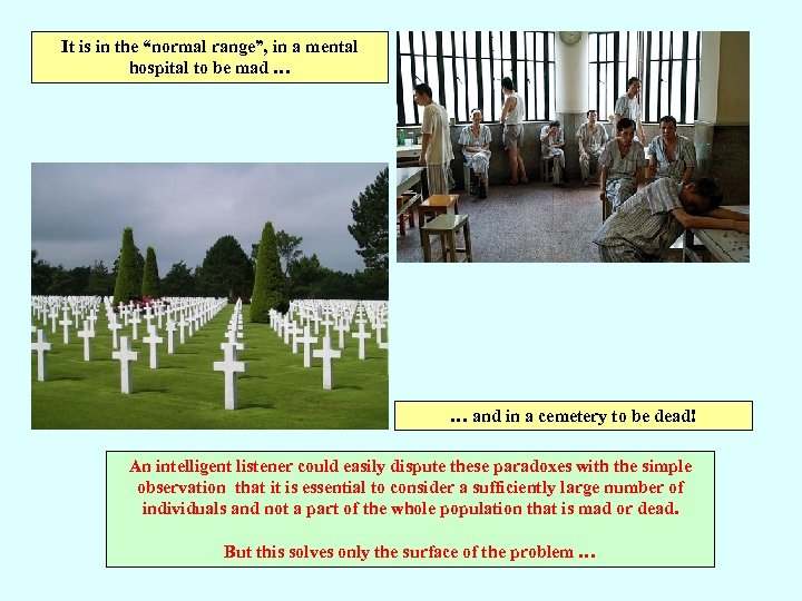 It is in the “normal range”, in a mental hospital to be mad …