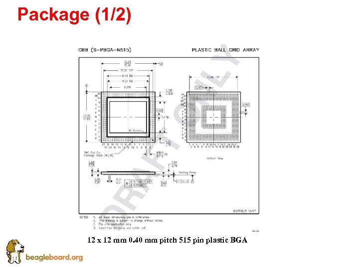 Package (1/2) 12 x 12 mm 0. 40 mm pitch 515 pin plastic BGA