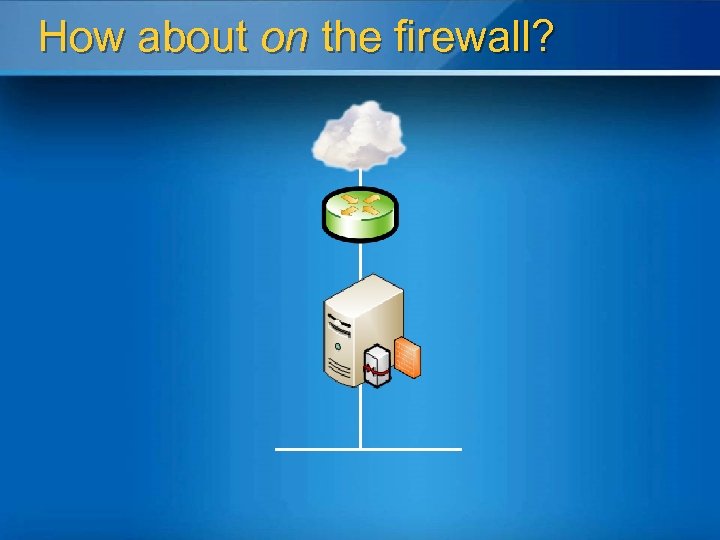 How about on the firewall? 