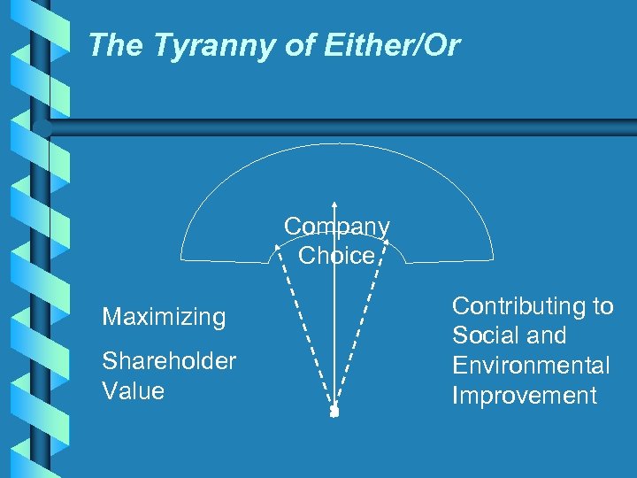 The Tyranny of Either/Or Company Choice Maximizing Shareholder Value Contributing to Social and Environmental
