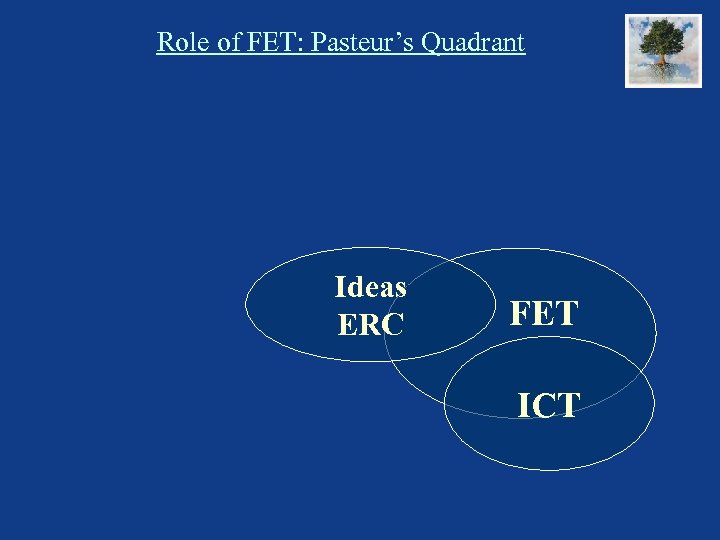 Role of FET: Pasteur’s Quadrant Ideas ERC FET ICT 