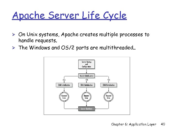 Apache Server Life Cycle Ø On Unix systems, Apache creates multiple processes to handle