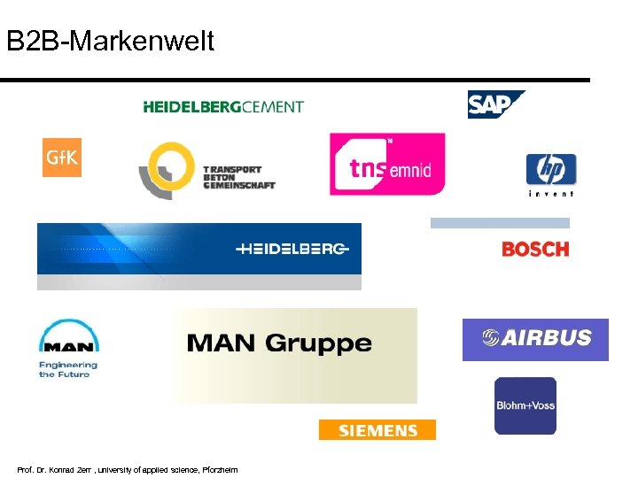 B 2 B-Markenwelt Prof. Dr. Konrad Zerr , university of applied science, Pforzheim 
