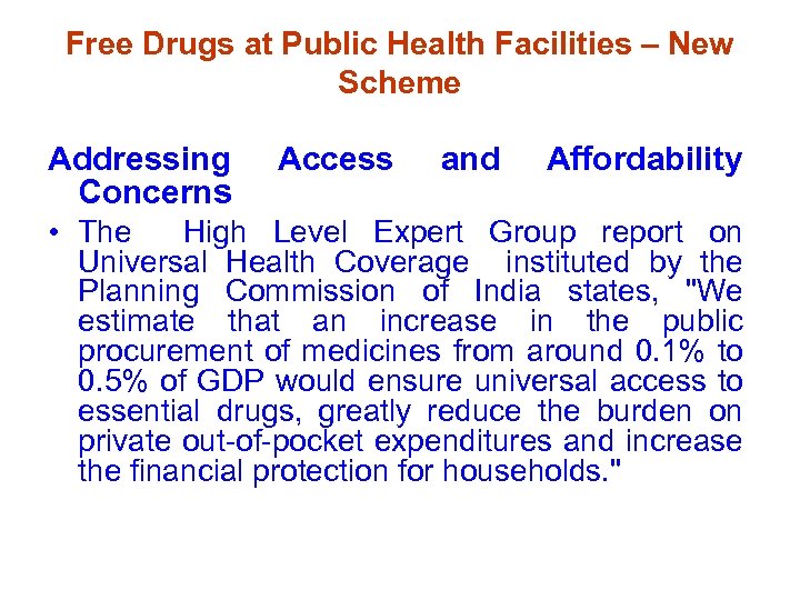Free Drugs at Public Health Facilities – New Scheme Addressing Concerns Access and Affordability