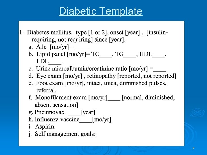 Diabetic Template 7 