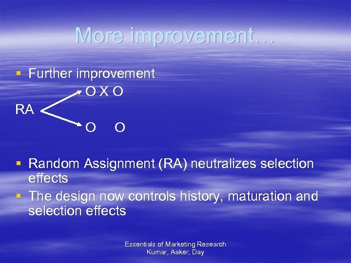 More improvement… § Further improvement OXO RA O O § Random Assignment (RA) neutralizes