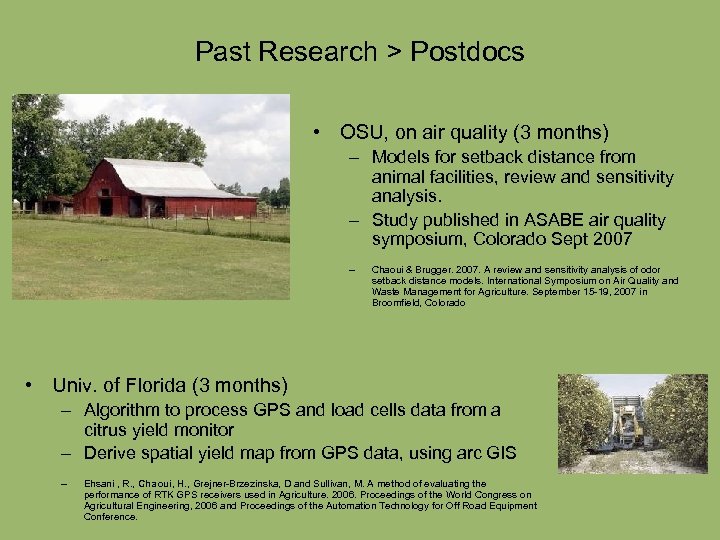 Past Research > Postdocs • OSU, on air quality (3 months) – Models for