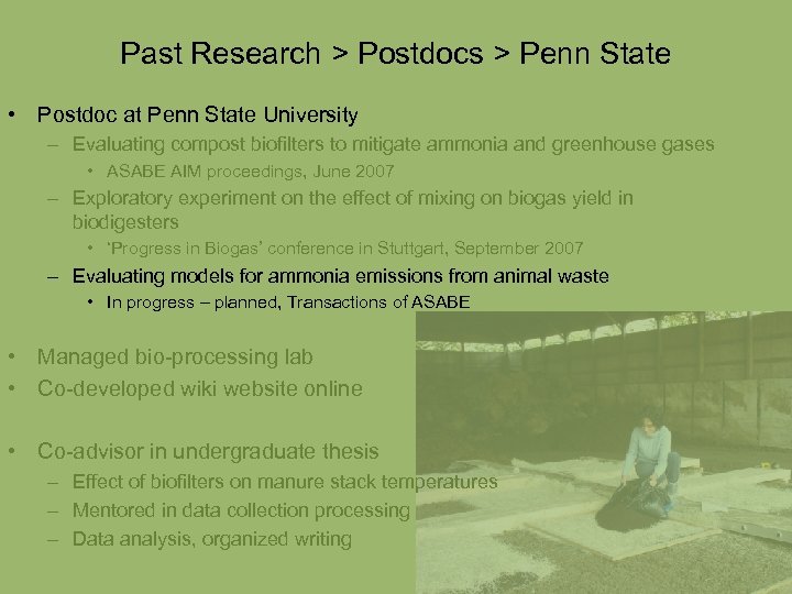 Past Research > Postdocs > Penn State • Postdoc at Penn State University –