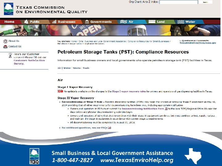 PST Compliance Resources web page 
