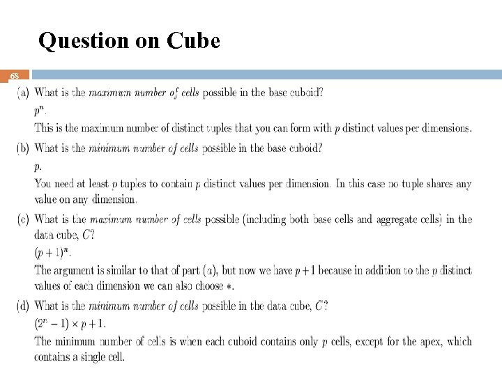 Question on Cube 68 CSE@HCST 19 March 2018 