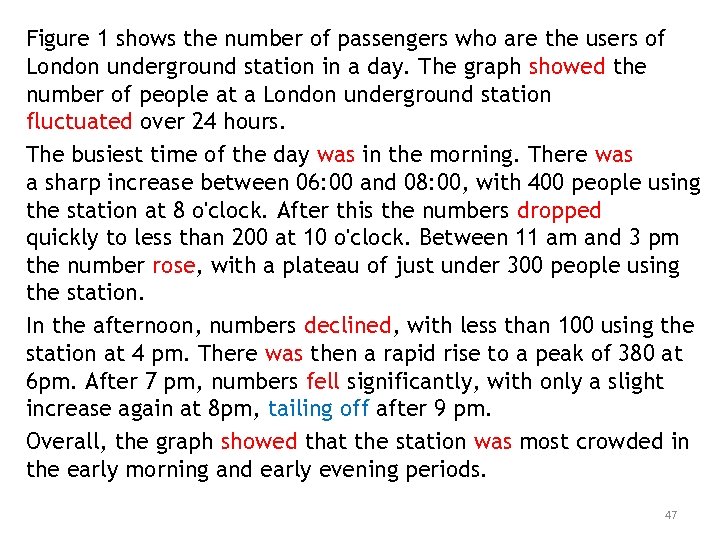 Figure 1 shows the number of passengers who are the users of London underground