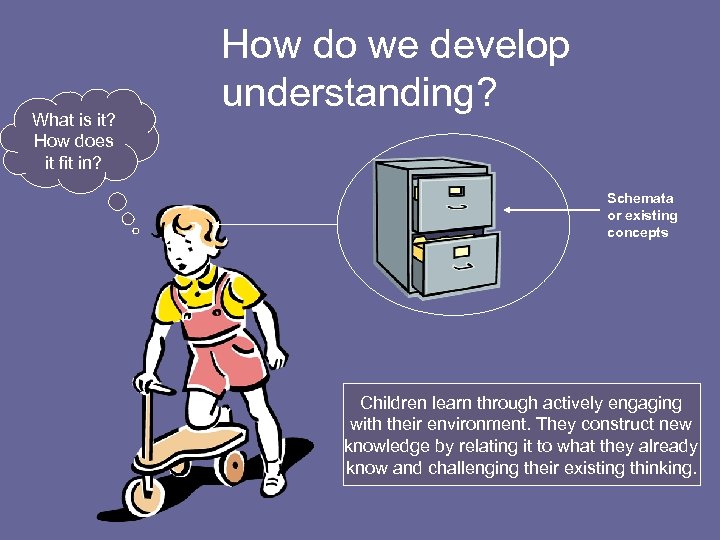 What is it? How does it fit in? How do we develop understanding? Schemata