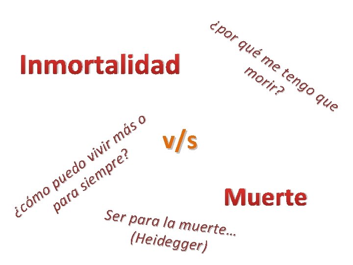 ¿p or Inmortalidad so á m qu ém mo e te rir ngo ?