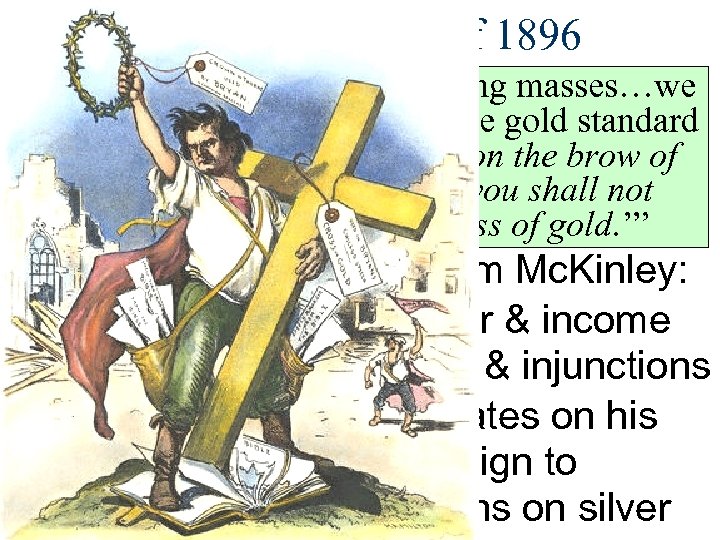 The Election of 1896 “Having behind us the producing masses…we ■ A Populist-Democrat merger