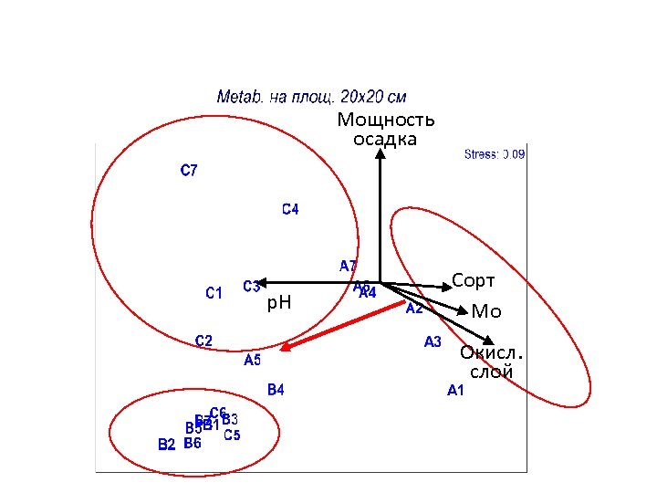 Мощность осадка p. H Сорт Мо Окисл. слой 