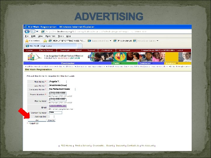 ADVERTISING Angela Y. Worshim-Mc. Cloud Best Flooring Around Company (310) 555 -5555 (310) 555