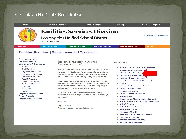 § Click-on Bid Walk Registration 