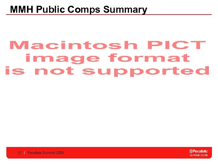 MMH Public Comps Summary 12 Parallels Summit 2008 