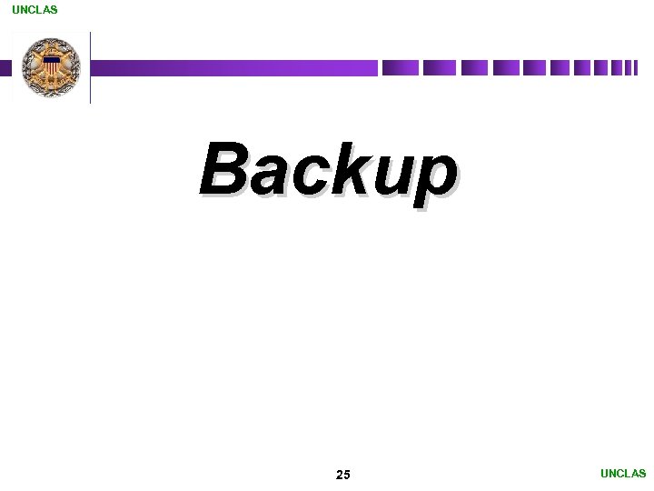UNCLAS Backup 25 UNCLAS 