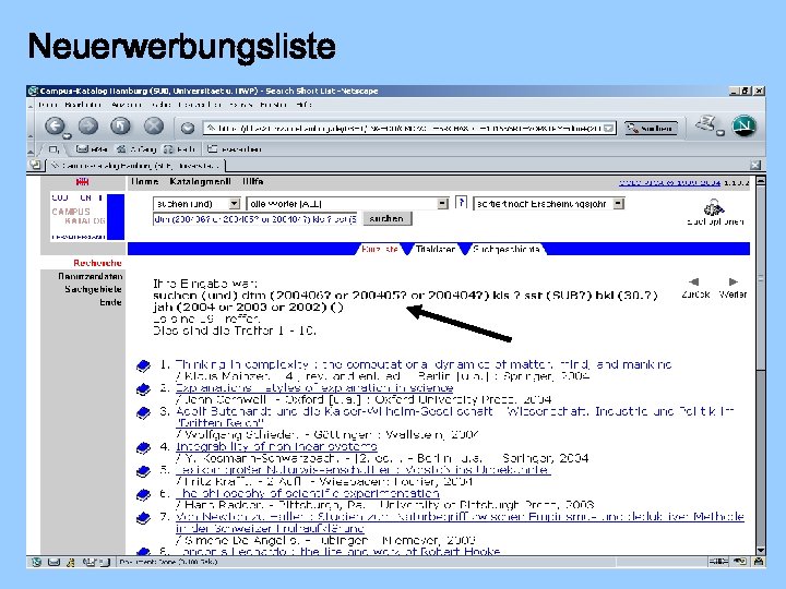 Neuerwerbungsliste 