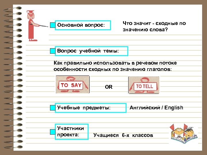 Основной вопрос: Что значит - сходные по значению слова? Вопрос учебной темы: Как правильно