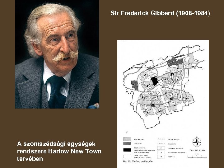 Sir Frederick Gibberd (1908 -1984) A szomszédsági egységek rendszere Harlow New Town tervében 