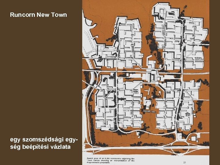 Runcorn New Town egy szomszédsági egység beépítési vázlata 