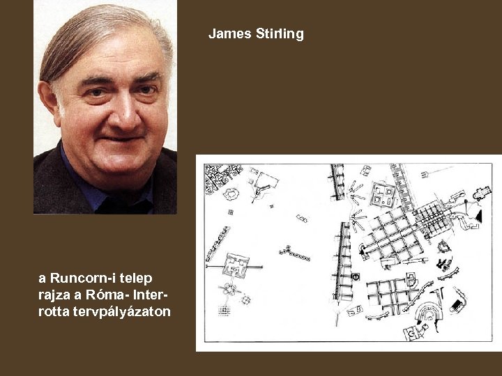 James Stirling a Runcorn-i telep rajza a Róma- Interrotta tervpályázaton 