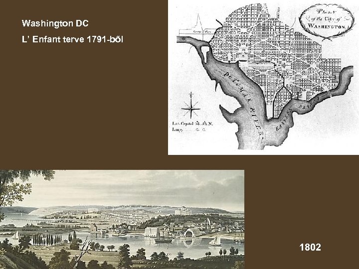 Washington DC L’ Enfant terve 1791 -ből 1802 
