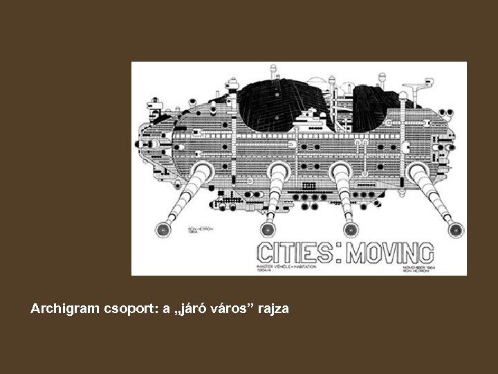 Archigram csoport: a „járó város” rajza 