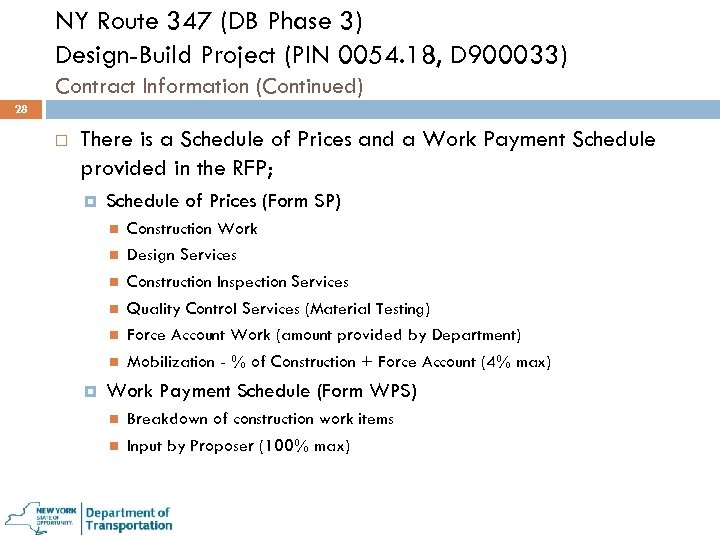 NY Route 347 (DB Phase 3) Design-Build Project (PIN 0054. 18, D 900033) Contract