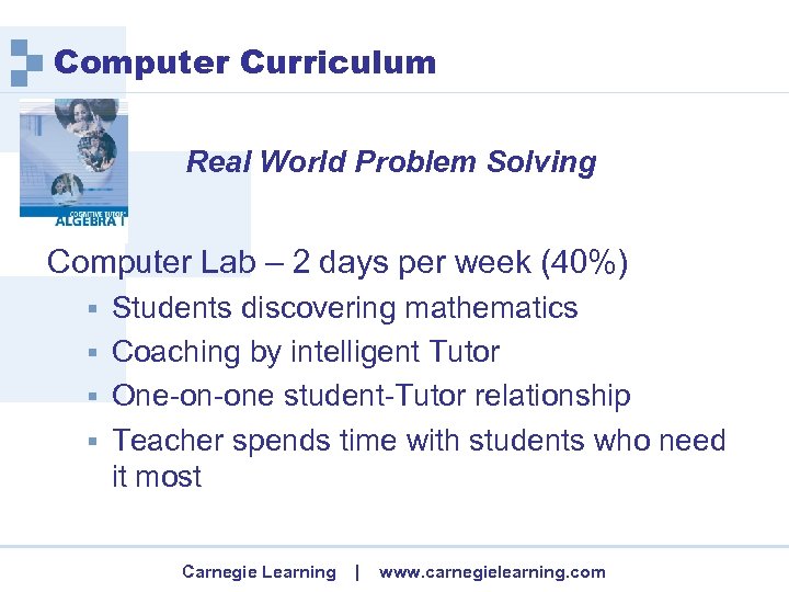 Computer Curriculum Real World Problem Solving Computer Lab – 2 days per week (40%)