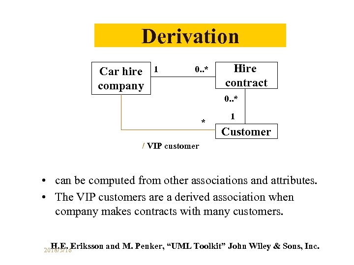 Derivation Car hire company 1 0. . * Hire contract 0. . * *