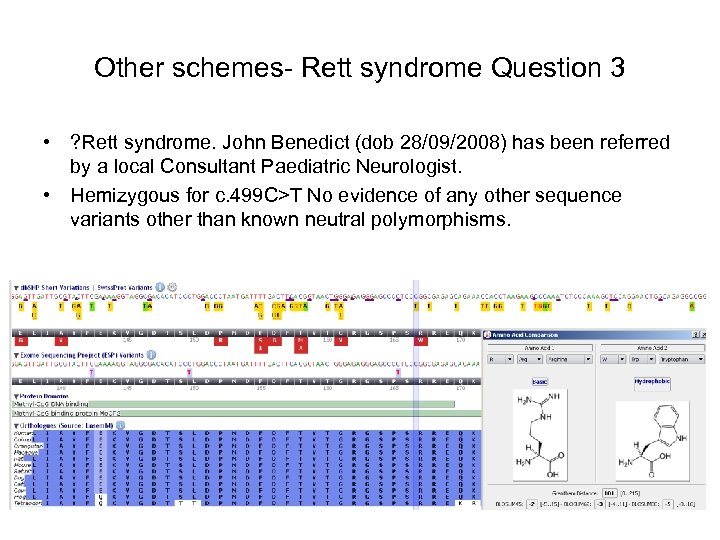 Other schemes- Rett syndrome Question 3 • ? Rett syndrome. John Benedict (dob 28/09/2008)