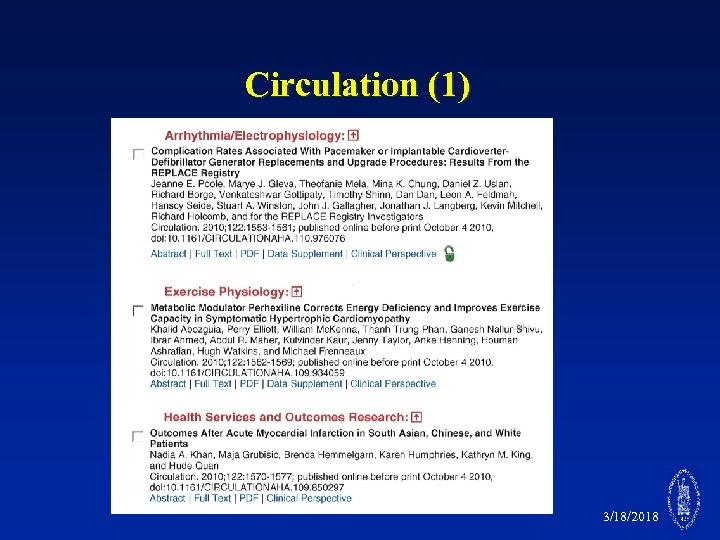 Circulation (1) 3/18/2018 