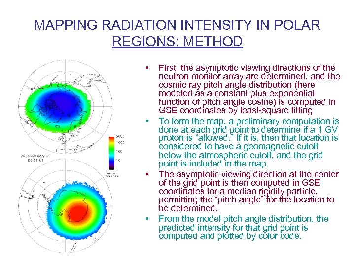 MAPPING RADIATION INTENSITY IN POLAR REGIONS: METHOD • • First, the asymptotic viewing directions
