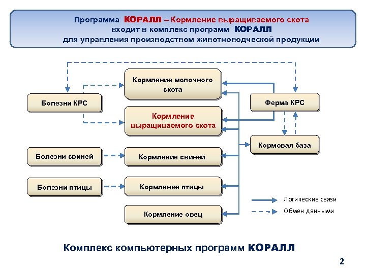 Программа КОРАЛЛ – Кормление выращиваемого скота входит в комплекс программ КОРАЛЛ для управления производством