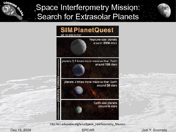 Space Interferometry Mission: Search for Extrasolar Planets http: //en. wikipedia. org/wiki/Space_Interferometry_Mission Dec 15, 2008