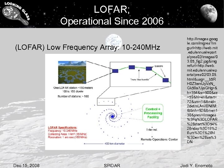 LOFAR; Operational Since 2006 (LOFAR) Low Frequency Array: 10 -240 MHz Dec 15, 2008