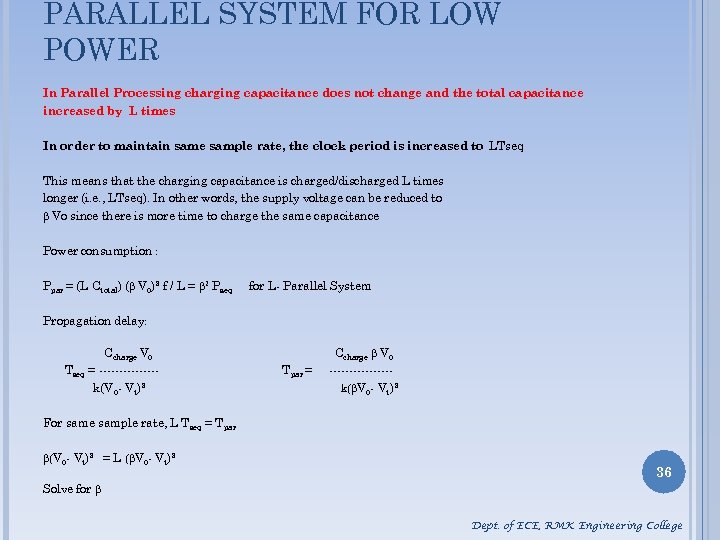 Vlsi Signal Processing Dr Elwin Chandra Monie Department