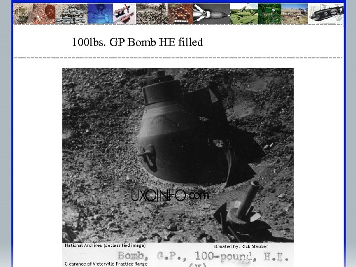 100 lbs. GP Bomb HE filled 