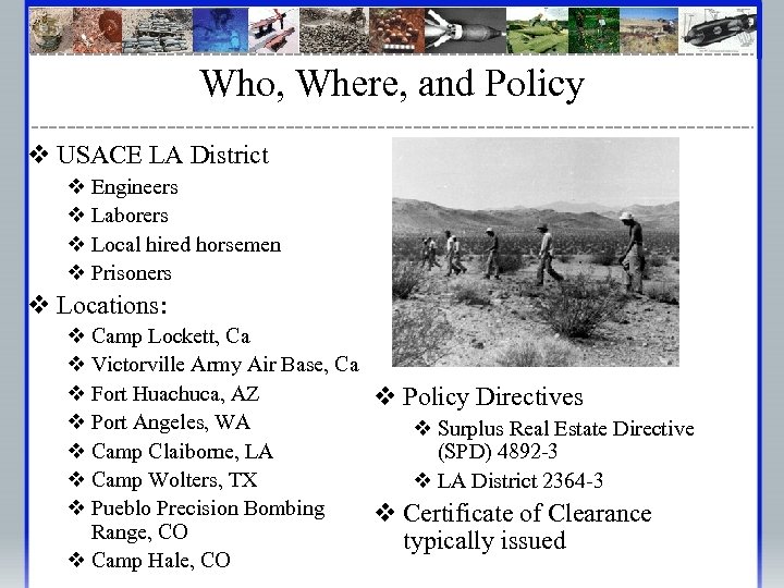 Who, Where, and Policy v USACE LA District v Engineers v Laborers v Local