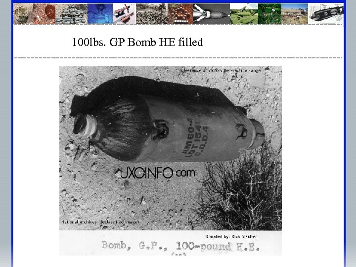 100 lbs. GP Bomb HE filled 
