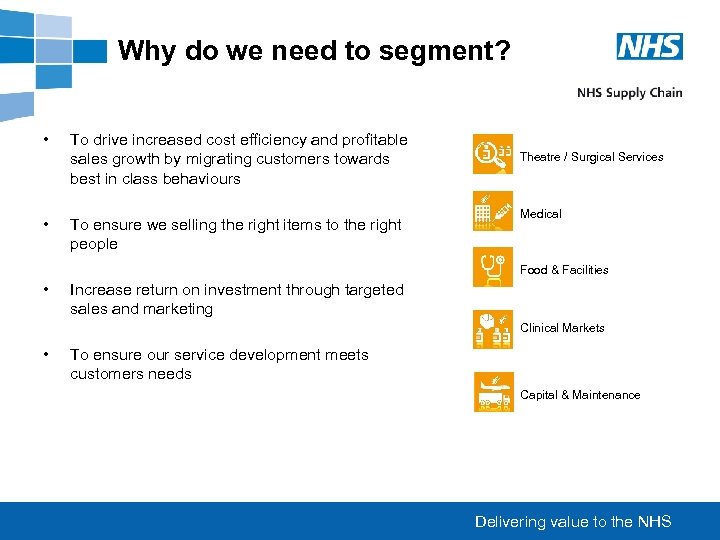 Why do we need to segment? • • To drive increased cost efficiency and