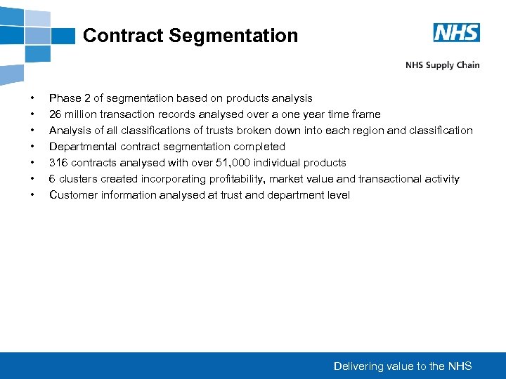 Contract Segmentation • • Phase 2 of segmentation based on products analysis 26 million